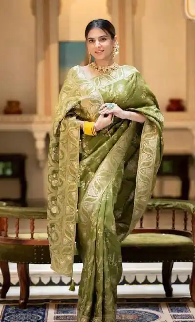 KP 5072 Green Color Soft Lichi Silk Jacquard On All Over Saree Casual, Party Wear, Wedding, Events Etc. Expected Delivery 4-6 Working Days @1499/- | Sarees, Bollywood Sarees, Creative Sarees, Designer Sarees, Embroidered Sarees, Ethnic Saree, Modern Digital sarees, Party Wear Sarees