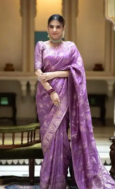 KP 5072B Light Purple Color Soft Lichi Silk Jacquard On All Over Saree Casual, Party Wear, Wedding, Events Etc. Expected Delivery 4-6 Working Days @1499/- | Sarees, Bollywood Sarees, Creative Sarees, Designer Sarees, Embroidered Sarees, Ethnic Saree, Modern Digital sarees, Party Wear Sarees