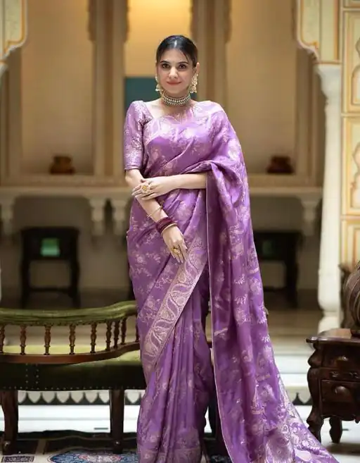 KP 5072B Light Purple Color Soft Lichi Silk Jacquard On All Over Saree Casual, Party Wear, Wedding, Events Etc. Expected Delivery 4-6 Working Days @1499/- | Sarees, Bollywood Sarees, Creative Sarees, Designer Sarees, Embroidered Sarees, Ethnic Saree, Modern Digital sarees, Party Wear Sarees