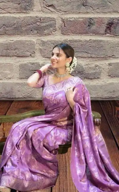 KP 5072B Light Purple Color Soft Lichi Silk Jacquard On All Over Saree Casual, Party Wear, Wedding, Events Etc. Expected Delivery 4-6 Working Days @1499/- | Sarees, Bollywood Sarees, Creative Sarees, Designer Sarees, Embroidered Sarees, Ethnic Saree, Modern Digital sarees, Party Wear Sarees