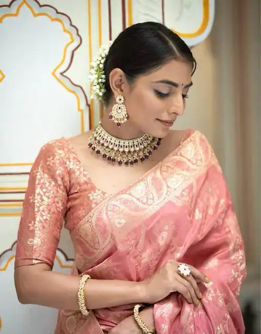 KP 5072B Peach Color Soft Lichi Silk Jacquard On All Over Saree Casual, Party Wear, Wedding, Events Etc. Expected Delivery 4-6 Working Days @1499/- | Sarees, Bollywood Sarees, Creative Sarees, Designer Sarees, Embroidered Sarees, Ethnic Saree, Modern Digital sarees, Party Wear Sarees