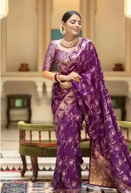 KP 5072B Purple Color Soft Lichi Silk Jacquard On All Over Saree Casual, Party Wear, Wedding, Events Etc. Expected Delivery 4-6 Working Days @1499/- | Sarees, Bollywood Sarees, Creative Sarees, Designer Sarees, Embroidered Sarees, Ethnic Saree, Modern Digital sarees, Party Wear Sarees