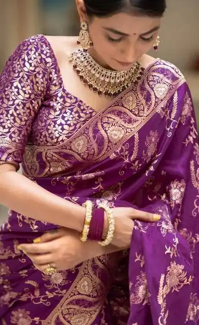 KP 5072B Purple Color Soft Lichi Silk Jacquard On All Over Saree Casual, Party Wear, Wedding, Events Etc. Expected Delivery 4-6 Working Days @1499/- | Sarees, Bollywood Sarees, Creative Sarees, Designer Sarees, Embroidered Sarees, Ethnic Saree, Modern Digital sarees, Party Wear Sarees