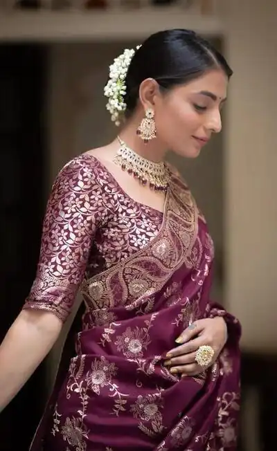 KP 5072B Wine Color Soft Lichi Silk Jacquard On All Over Saree Casual, Party Wear, Wedding, Events Etc. Expected Delivery 4-6 Working Days @1499/- | Sarees, Bollywood Sarees, Creative Sarees, Designer Sarees, Embroidered Sarees, Ethnic Saree, Modern Digital sarees, Party Wear Sarees