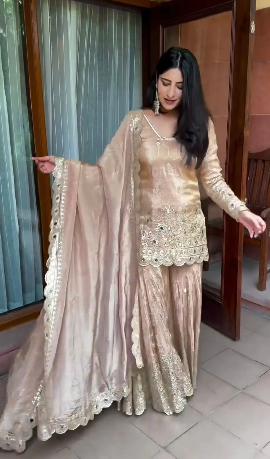VLM 186 Golden color Chinon Silk Embroidery Work Salwar Suit Casual, Wedding, Party, Festive, Events . Expected Delivery  4-6 Working Days @2199/- | Jump Suits, Salwar suit, Designer Suits, Casual Suits, Creative suits, Palazzo Suits, Party Wear Suits, Patiala Suits, Straight Suits