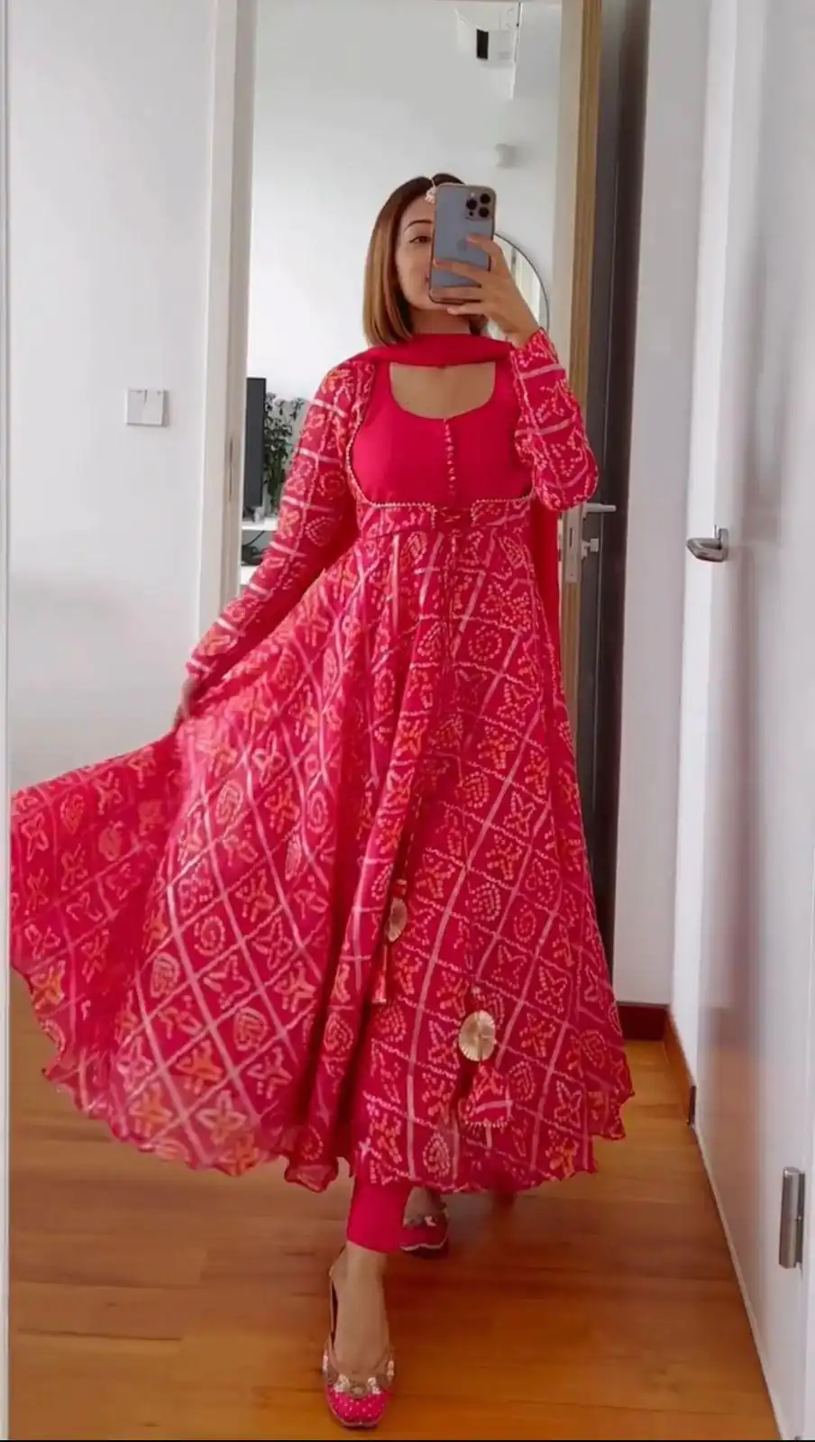 KD 1177 Pink Color Georgette Bandhani Digital Printed Salwar Suit Casual, Party, Festive, Events Wedding Etc.  Expected Delivery 4-6 Working Days @2099/- | Salwar suit, Designer Suits, Casual Suits, Creative suits, Palazzo Suits, Party Wear Suits, Straight Suits