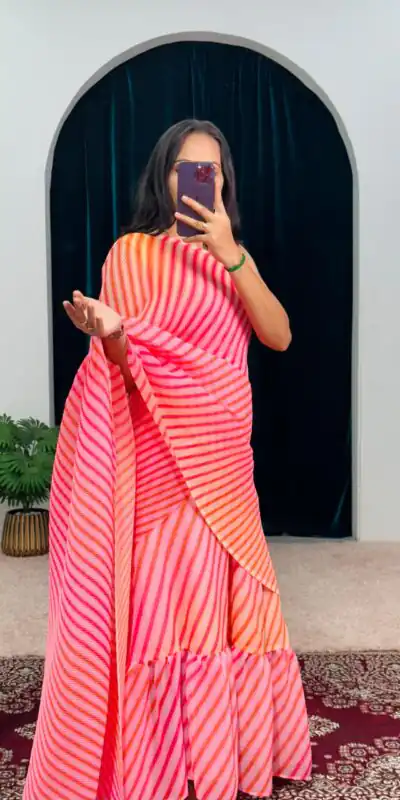 ST 1051 Pink Color Georgette Digital Printed Ruffle Work Saree Casual, Wedding, Party, Festive, Events Etc. Expected Delivery 4-6 Working Days @1849/- | Sarees, Bollywood Sarees, Creative Sarees, Designer Sarees, Embroidered Sarees, Ethnic Saree, Modern Digital sarees, Party Wear Sarees