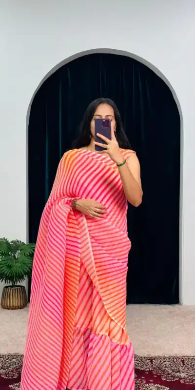 ST 1051 Pink Color Georgette Digital Printed Ruffle Gown Saree Casual, Wedding, Party, Festive, Events Etc. Expected Delivery 4-6 Working Days @1849/- | Sarees, Bollywood Sarees, Creative Sarees, Designer Sarees, Embroidered Sarees, Ethnic Saree, Modern Digital sarees, Party Wear Sarees