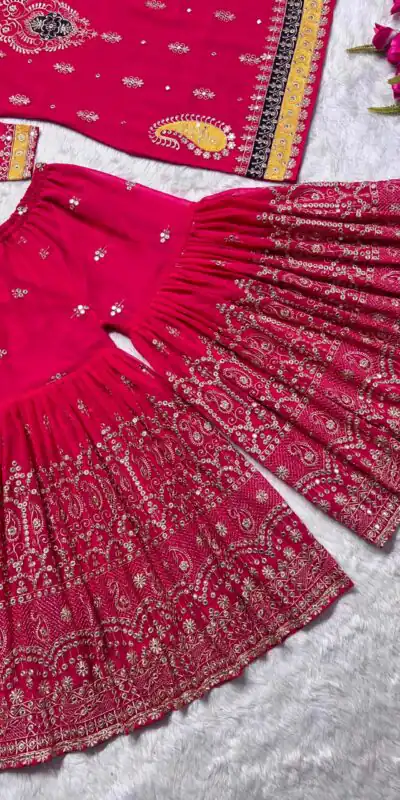 MF 419 Pink Color Georgette Multi Needle Embroidery Salwar Suit Wedding, Party, Festive, Events Etc. Expected 4-6 Working Days @2249/- | Salwar suit, Designer Suits, Casual Suits, Creative suits, Palazzo Suits, Party Wear Suits, Patiala Suits, Straight Suits