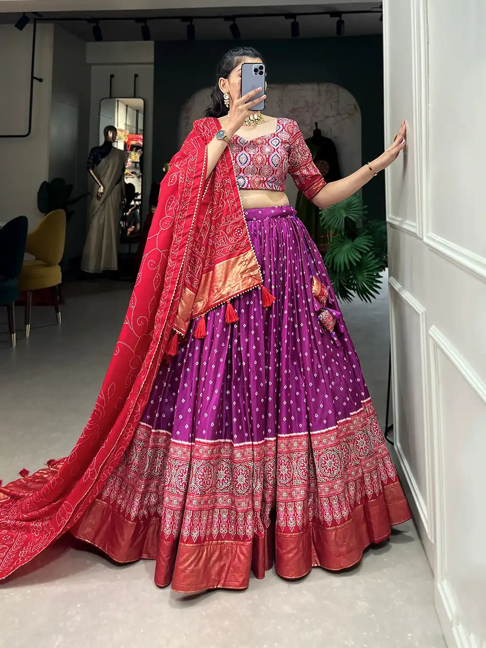AF Lahriya Purple Color Tussar Patola Print Foil Work Lehenga Choli Casual, Party Wear, Events, Festivals Wear Etc. Expected Delivery 4-6 Working Days @1999 | Lehenga, Bollywood Lehenga, Creative Lehenga, Designer Lehenga, Embroidered Lehenga, Party Wear Lehenga