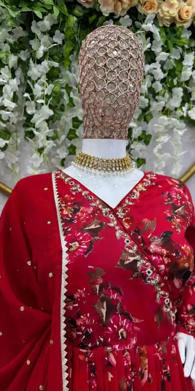 KD 1457 Red Color Muslin Digital Print With Hand Work Salwar Suit Casual, Party, Festive, Events Wedding Etc.  Expected Delivery 4-6 Working Days @2049/- | Salwar suit, Designer Suits, Casual Suits, Creative suits, Palazzo Suits, Party Wear Suits, Straight Suits