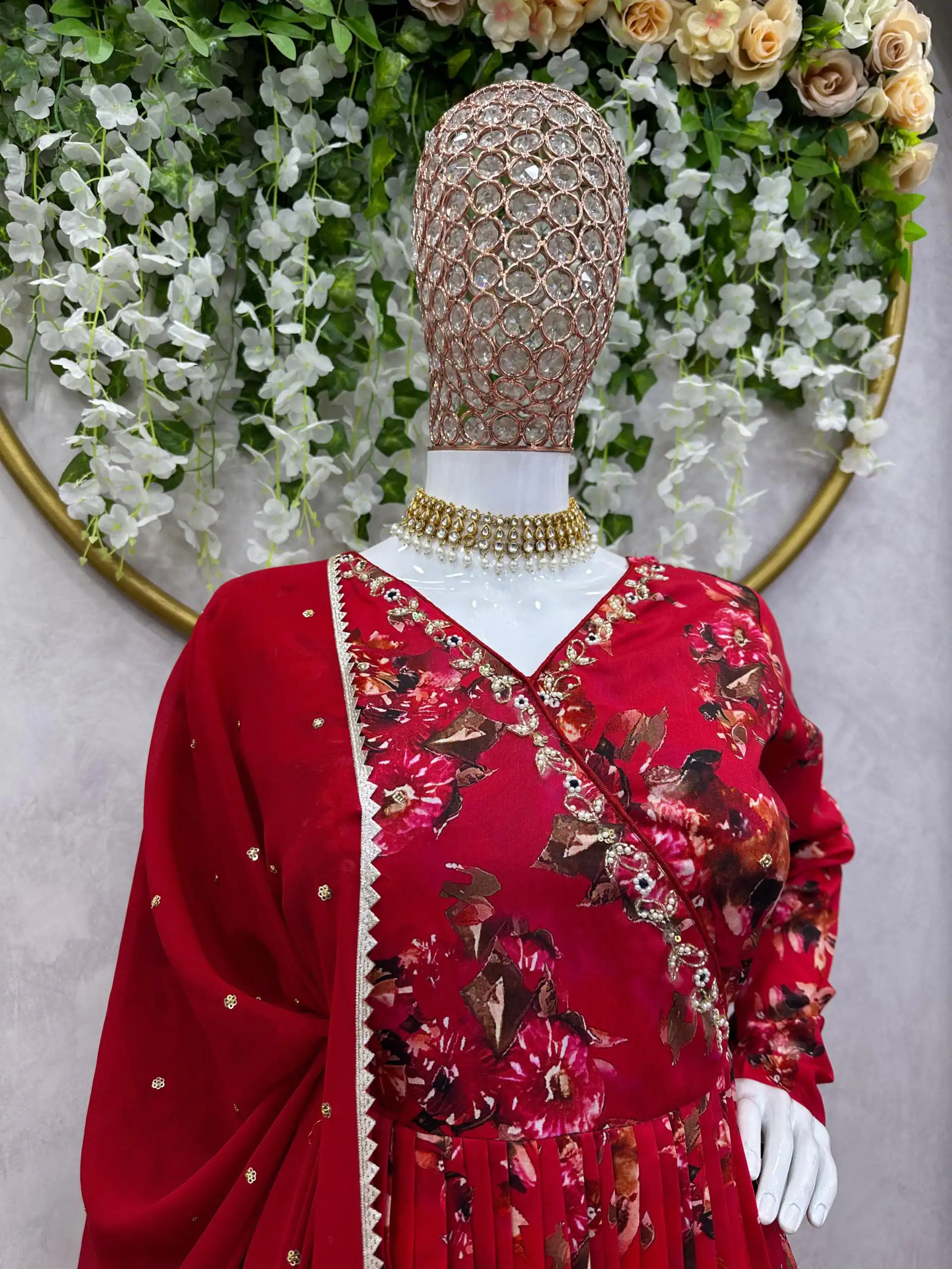 KD 1457 Red Color Muslin Digital Print With Hand Work Salwar Suit Casual, Party, Festive, Events Wedding Etc.  Expected Delivery 4-6 Working Days @2049/- | Salwar suit, Designer Suits, Casual Suits, Creative suits, Palazzo Suits, Party Wear Suits, Straight Suits