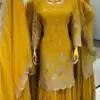 SR 1616 Yellow Color Heavy Chinnon Silk Embroidery Work Sharara Suit Wedding, Party, Festive, Events Etc. Expected Delivery 4-6 Working Days @2199Only | Salwar suit, Designer Suits, Casual Suits, Creative suits, Palazzo Suits, Party Wear Suits, Straight Suits