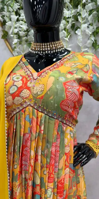 KD 1458 Yellow Color Muslin Digital Print With Hand Work Salwar Suit Casual, Party, Festive, Events Wedding Etc.  Expected Delivery 4-6 Working Days @2049/- | Salwar suit, Designer Suits, Casual Suits, Creative suits, Palazzo Suits, Party Wear Suits, Straight Suits