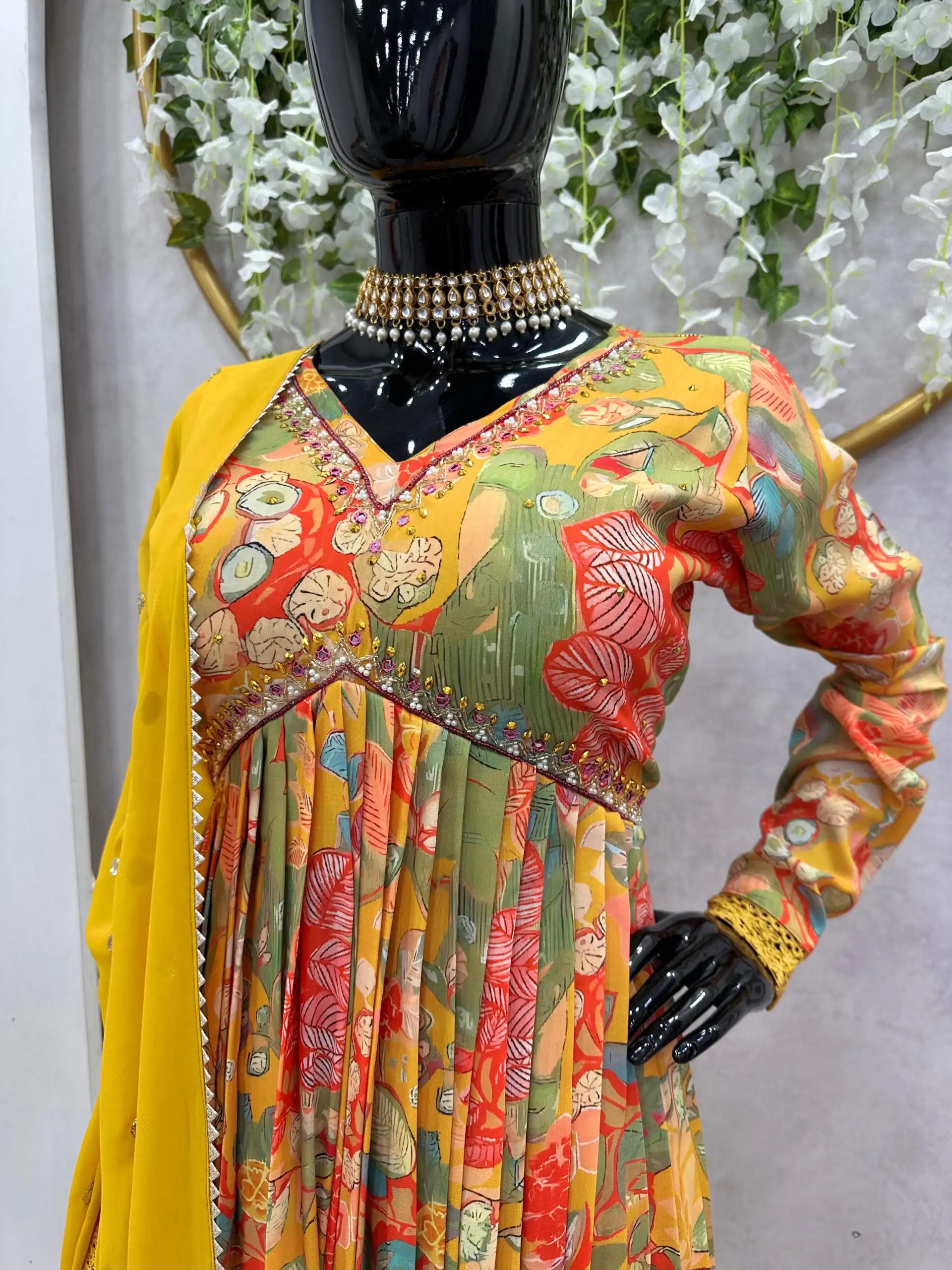 KD 1458 Yellow Color Muslin Digital Print With Hand Work Salwar Suit Casual, Party, Festive, Events Wedding Etc.  Expected Delivery 4-6 Working Days @2049/- | Salwar suit, Designer Suits, Casual Suits, Creative suits, Palazzo Suits, Party Wear Suits, Straight Suits