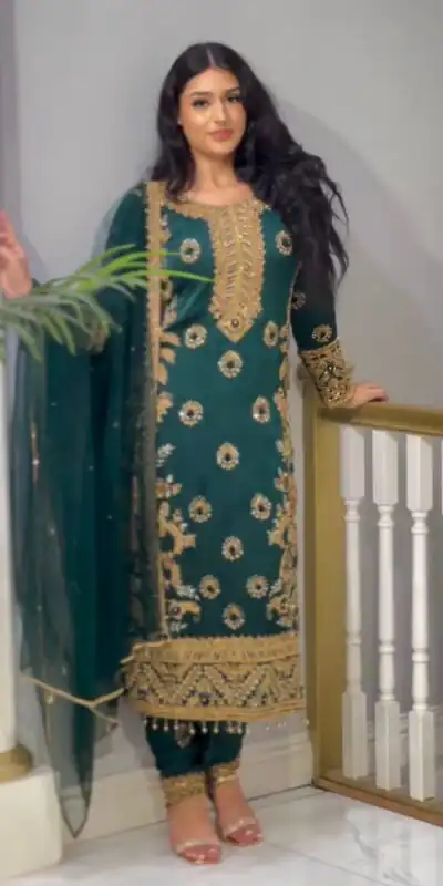 SSR 463 Blue Color Chinnon Silk Embroidery Sequence Salwar Suit Wedding, Party, Festive, Events Expected Delivery 4-6 Working Days @ 2099/- Only | Salwar suit, Designer Suits, Casual Suits, Creative suits, Party Wear Suits, Straight Suits