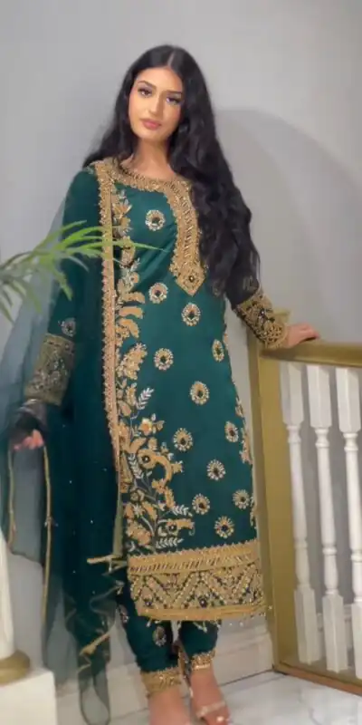 SSR 463 Blue Color Chinnon Silk Embroidery Sequence Salwar Suit Wedding, Party, Festive, Events Expected Delivery 4-6 Working Days @ 2099/- Only | Salwar suit, Designer Suits, Casual Suits, Creative suits, Party Wear Suits, Straight Suits