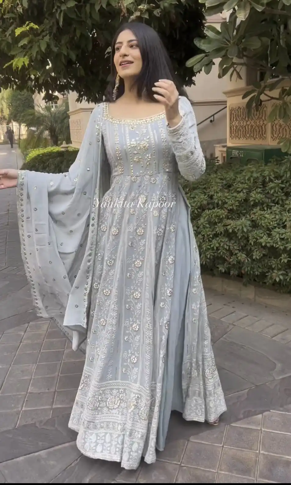 VLM 150 Grey color Foix Georgette Embroidery Woek Salwar Suit Casual, Wedding, Party, Festive, Events . Expected Delivery  4-6 Working Days @2249/- | Jump Suits, Salwar suit, Designer Suits, Casual Suits, Creative suits, Palazzo Suits, Party Wear Suits, Patiala Suits, Straight Suits