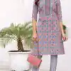 Sublime Light Purple Cambric Cotton Print Embroidery Work Kurti