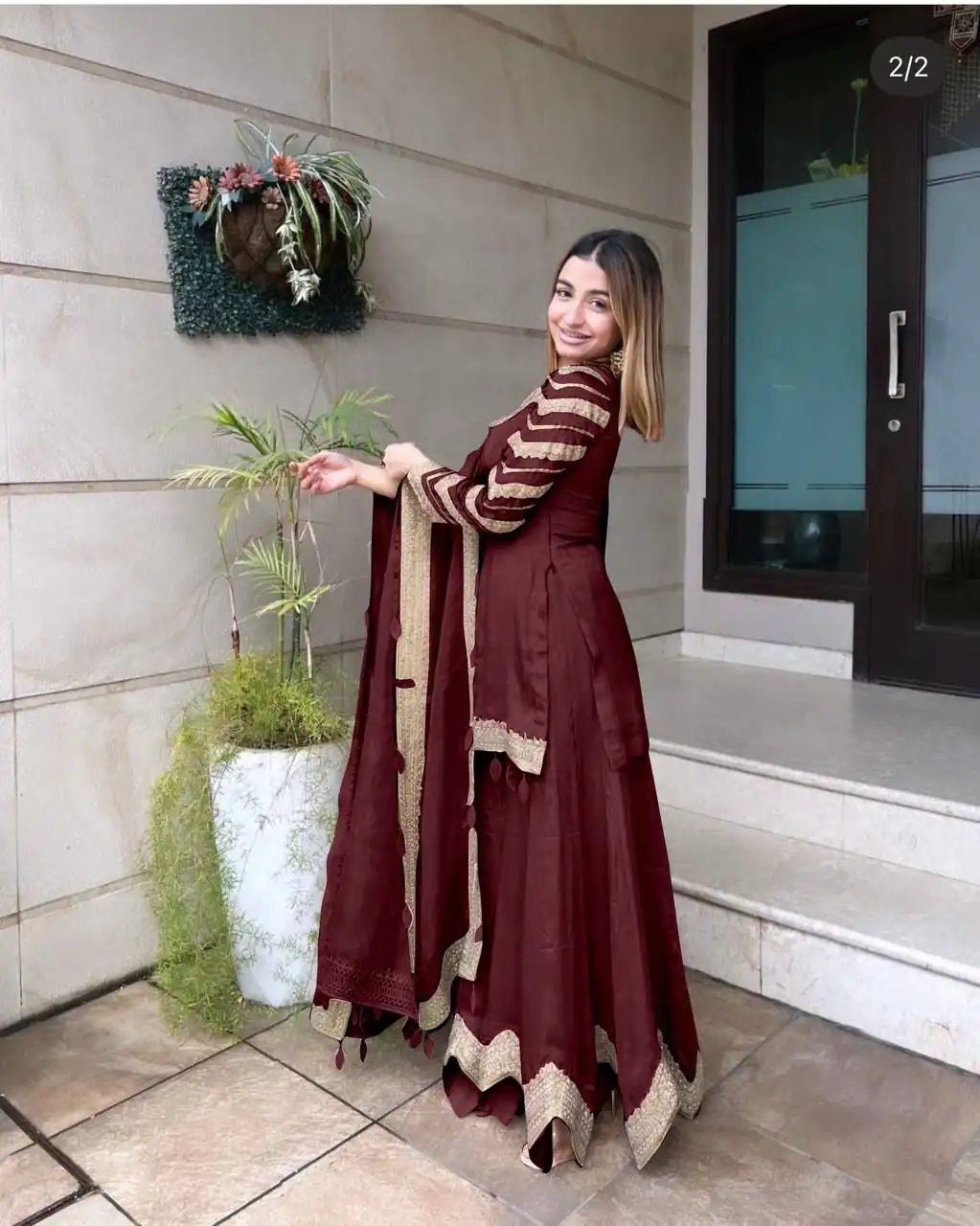 NSR 691 Maroon  Color Faux Georgette Embroidery Work Salwar Suit Casual, Party Festive, Events Etc. Expected Delivery 4-6 Working Days @1899/ | Jump Suits, Salwar suit, Designer Suits, Casual Suits, Creative suits, Palazzo Suits, Party Wear Suits, Patiala Suits, Straight Suits