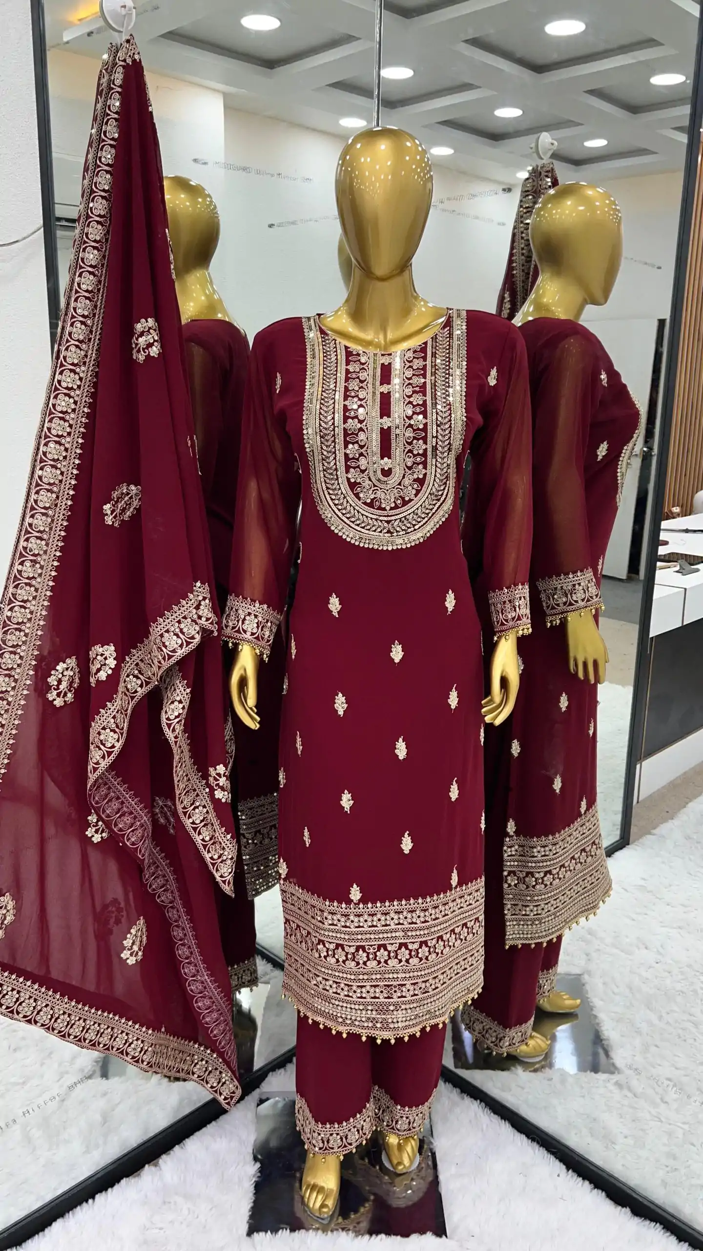 SRK 5162 Maroon Color Faux Georgette Embroidery Salwar Suit Wedding, Party, Festive, Events Expected Delivery 4-6 Working Days @ 1999/- | Salwar suit, Designer Suits, Casual Suits, Creative suits, Palazzo Suits, Party Wear Suits, Patiala Suits, Straight Suits