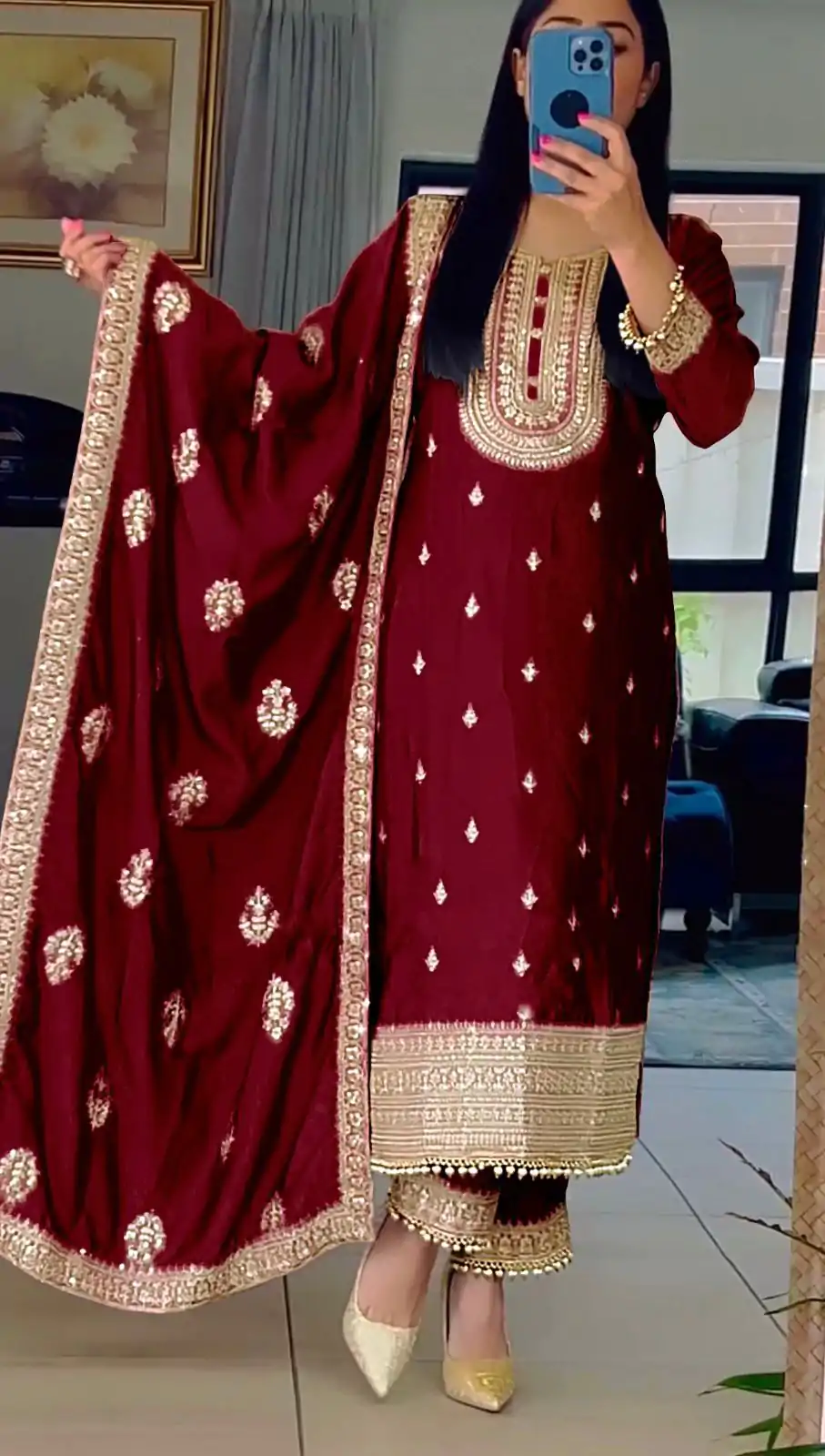 SRK 5162 Maroon Color Faux Georgette Embroidery Salwar Suit Wedding, Party, Festive, Events Expected Delivery 4-6 Working Days @ 1999/- | Salwar suit, Designer Suits, Casual Suits, Creative suits, Palazzo Suits, Party Wear Suits, Patiala Suits, Straight Suits