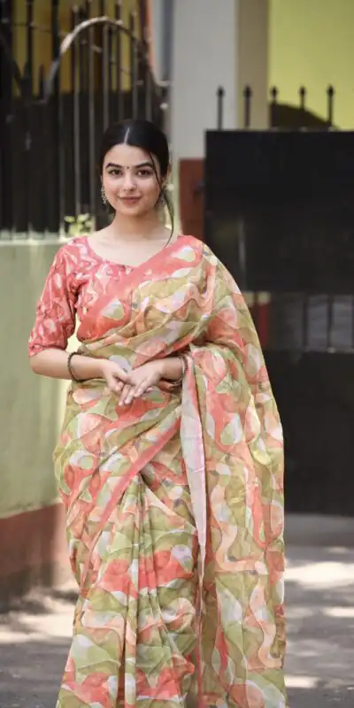 Veechis 111 Pista Green Color Linen Beautiful Digital Printed Work Saree Casual, Party Festive, Events. Expected Delivery 4-6 Working Days @1549/- | Sarees, Bollywood Sarees, Creative Sarees, Designer Sarees, Embroidered Sarees, Modern Digital sarees, Party Wear Sarees