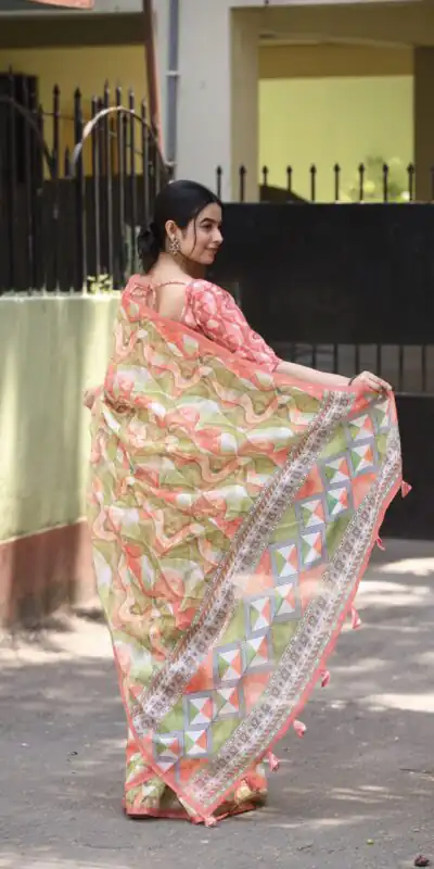 Veechis 111 Pista Green Color Linen Beautiful Digital Printed Work Saree Casual, Party Festive, Events. Expected Delivery 4-6 Working Days @1549/- | Sarees, Bollywood Sarees, Creative Sarees, Designer Sarees, Embroidered Sarees, Modern Digital sarees, Party Wear Sarees