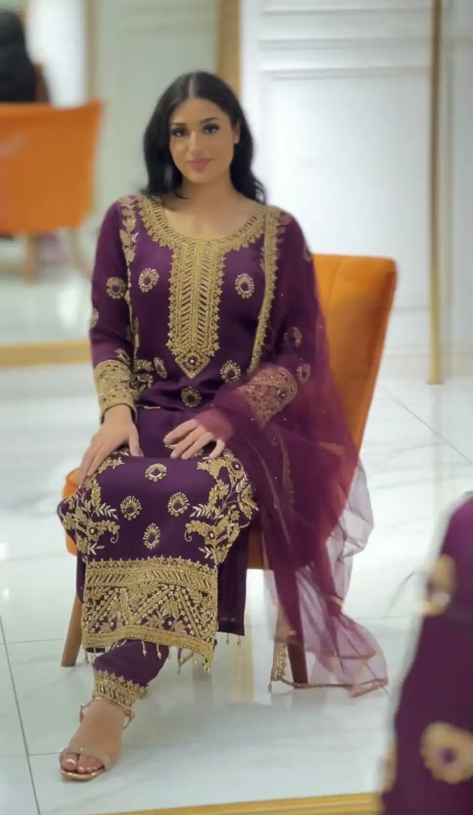 SSR 463 Purple Color Chinnon Silk Embroidery Sequence Salwar Suit Wedding, Party, Festive, Events Expected Delivery 4-6 Working Days @ 2099/- Only | Salwar suit, Designer Suits, Casual Suits, Creative suits, Party Wear Suits, Straight Suits