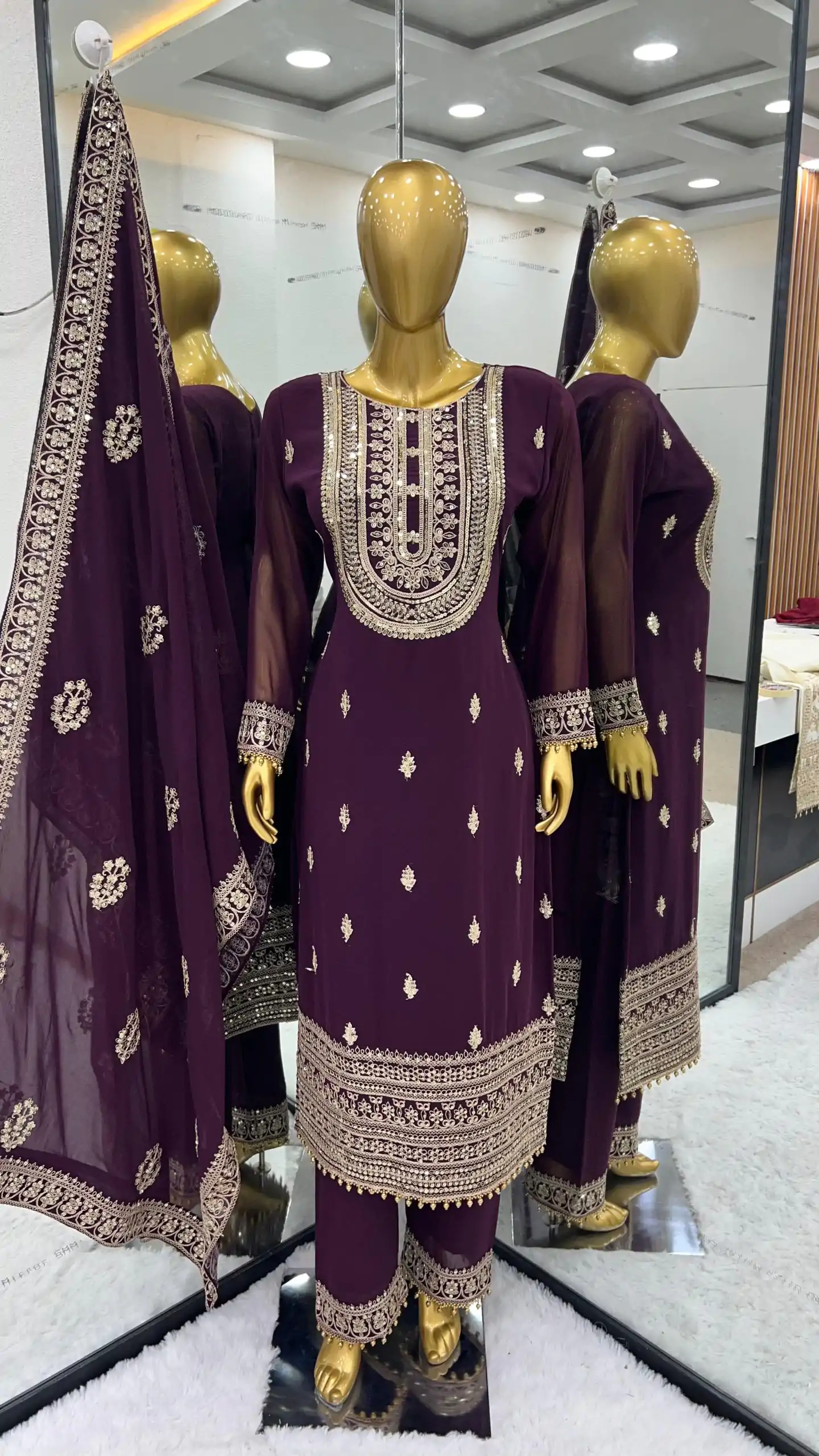 SRK 5162 Purple Color Faux Georgette Embroidery Salwar Suit Wedding, Party, Festive, Events Expected Delivery 4-6 Working Days @ 1999/- | Salwar suit, Designer Suits, Casual Suits, Creative suits, Palazzo Suits, Party Wear Suits, Patiala Suits, Straight Suits