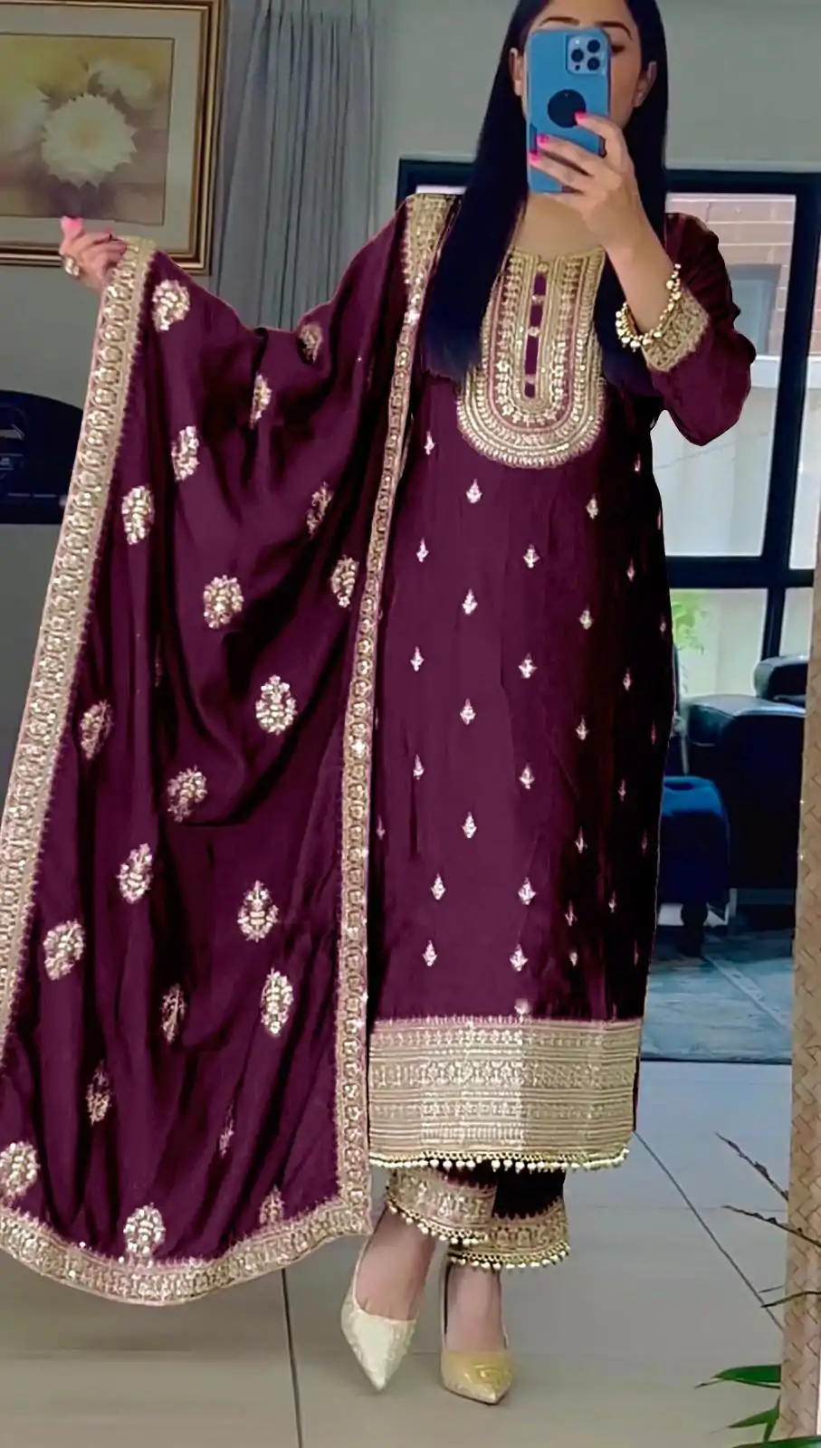 SRK 5162 Purple Color Faux Georgette Embroidery Salwar Suit Wedding, Party, Festive, Events Expected Delivery 4-6 Working Days @ 1999/- | Salwar suit, Designer Suits, Casual Suits, Creative suits, Palazzo Suits, Party Wear Suits, Patiala Suits, Straight Suits