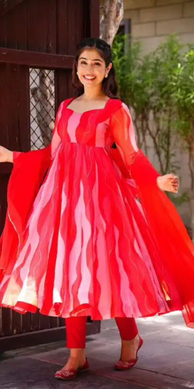 RTC 5517 Red Color Tabby Silk Organza Digital Printed Salwar Suit Wedding, Party, Festive, Events Etc. Expected Delivery 4-6 Working Days @2099/- | Jump Suits, Salwar suit, Designer Suits, Casual Suits, Creative suits, Palazzo Suits, Party Wear Suits, Patiala Suits, Straight Suits