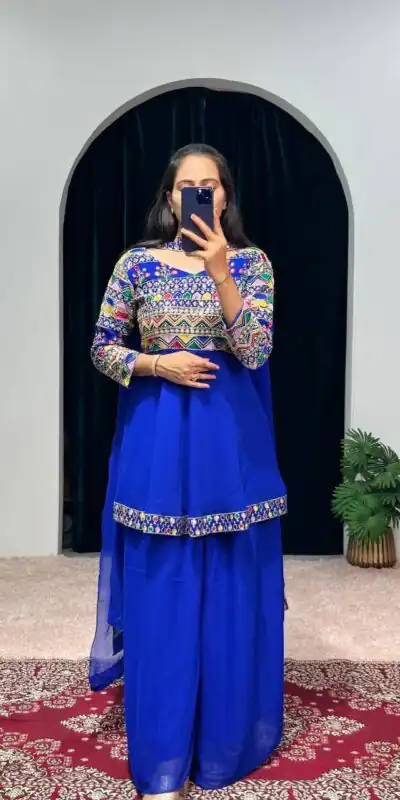 ST 1048 Royal Blue Color Georgette Heavy Embroidery Salwar Suit Casual, Wedding, Party, Festive, Events Etc. Expected Delivery 4-6 Working Days @2179/- | Jump Suits, Salwar suit, Designer Suits, Casual Suits, Creative suits, Palazzo Suits, Party Wear Suits, Patiala Suits, Straight Suits