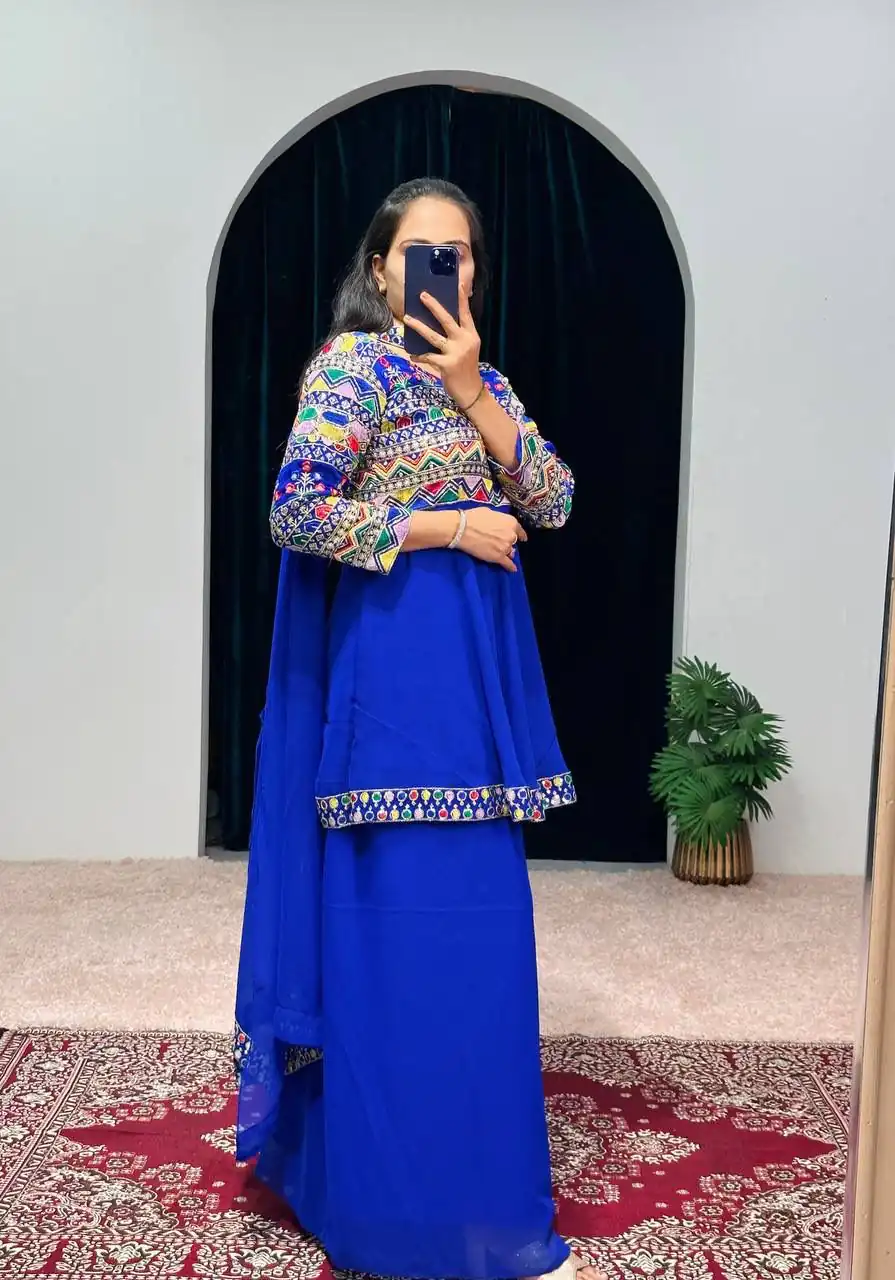 ST 1048 Royal Blue Color Georgette Heavy Embroidery Salwar Suit Casual, Wedding, Party, Festive, Events Etc. Expected Delivery 4-6 Working Days @2179/- | Jump Suits, Salwar suit, Designer Suits, Casual Suits, Creative suits, Palazzo Suits, Party Wear Suits, Patiala Suits, Straight Suits