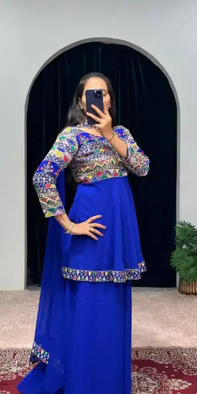 ST 1048 Royal Blue Color Georgette Heavy Embroidery Salwar Suit Casual, Wedding, Party, Festive, Events Etc. Expected Delivery 4-6 Working Days @2179/- | Jump Suits, Salwar suit, Designer Suits, Casual Suits, Creative suits, Palazzo Suits, Party Wear Suits, Patiala Suits, Straight Suits