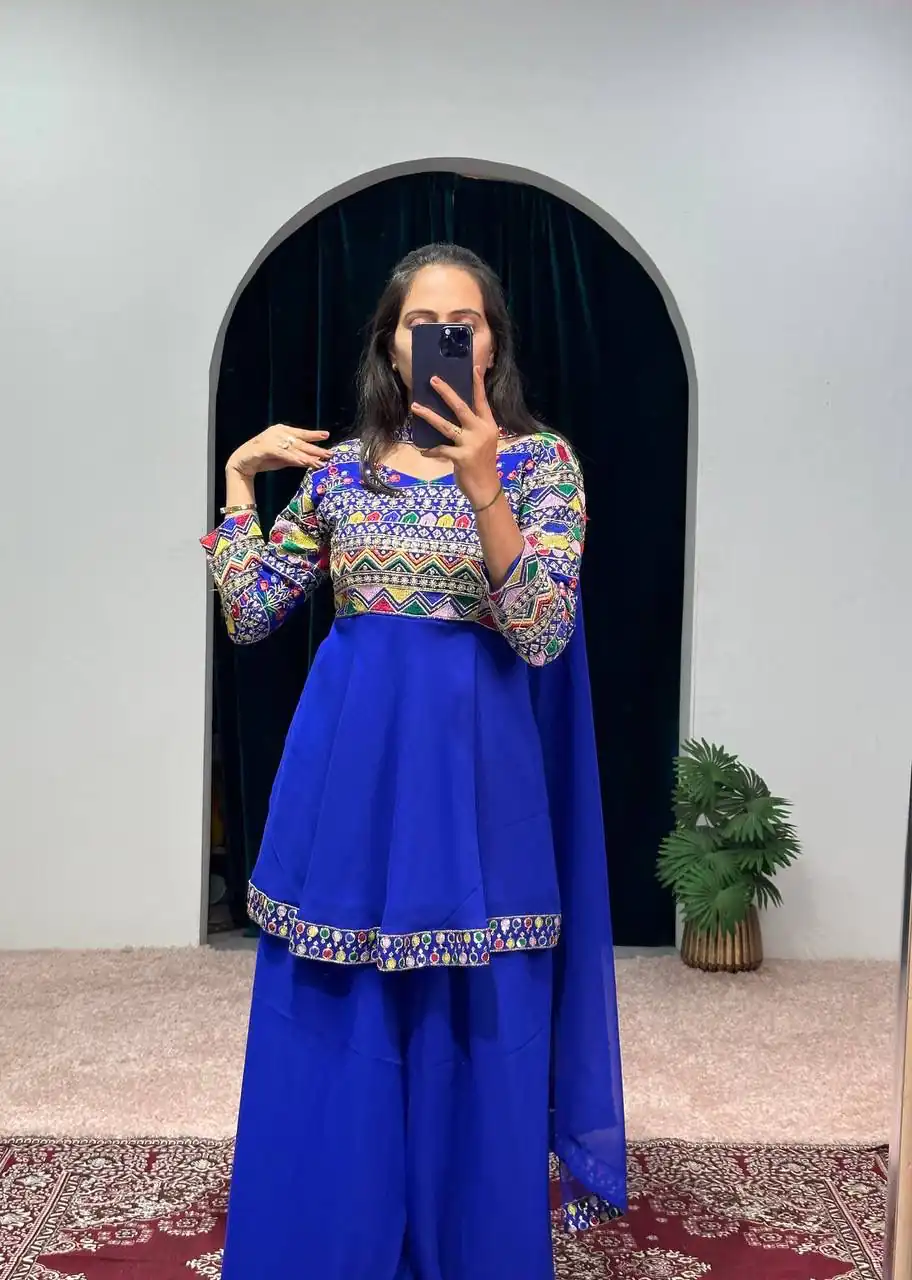 ST 1048 Royal Blue Color Georgette Heavy Embroidery Salwar Suit Casual, Wedding, Party, Festive, Events Etc. Expected Delivery 4-6 Working Days @2179/- | Jump Suits, Salwar suit, Designer Suits, Casual Suits, Creative suits, Palazzo Suits, Party Wear Suits, Patiala Suits, Straight Suits