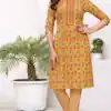 Sublime Yellow Color Cambric Cotton Print Embroidery Work Kurti