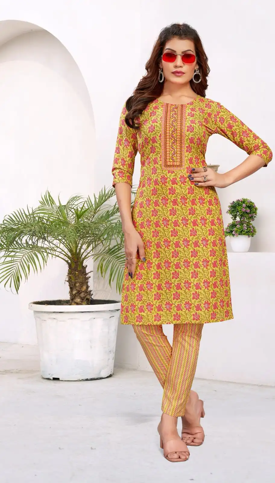 INLI Samaira Yellow Color Heavy Cambric Cotton Print Embroidery Work Kurti Casual, Wedding, Party, Festive, Events . Expected Delivery 4-6 Working Days @1499 | Kurti, Bollywood Kurti, Creative Kurtis, Designer Kurti, Party Wear Kurti, Selfie Kurti