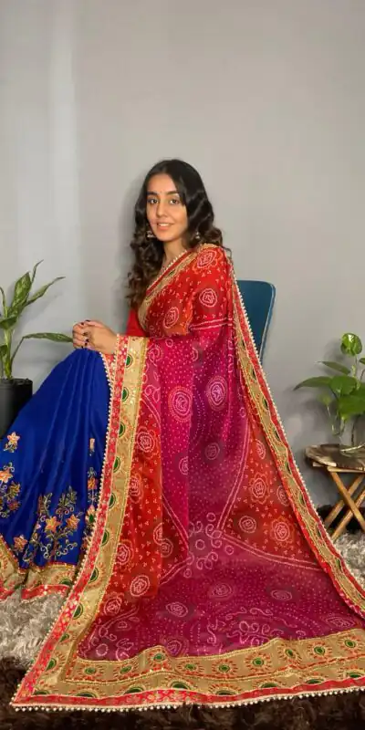 Rangoli Kavya Blue Color Chiffon Material Double Shaded Saree Casual, Party Wear, Wedding, Events, Etc. Expected Delivery 4-6 Working Days 1799/- | Sarees, Bollywood Sarees, Creative Sarees, Designer Sarees, Embroidered Sarees, Ethnic Saree, Modern Digital sarees, Party Wear Sarees