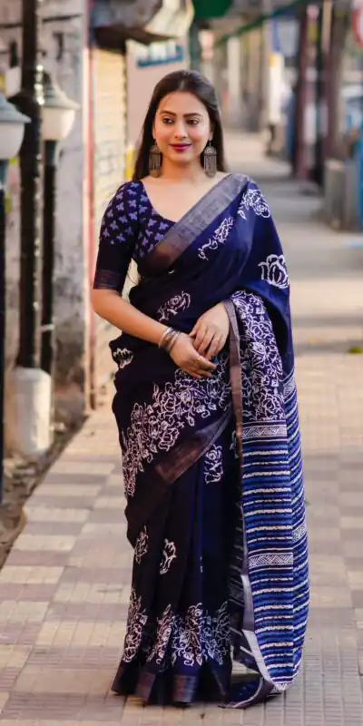 NT 493 Blue Color Plain Linen Digital Printed All Over Saree Events Casual Wedding Festive . Expected Delivery  4-6 Working Days @1449/- | Sarees, Bollywood Sarees, Creative Sarees, Designer Sarees, Embroidered Sarees, Ethnic Saree, Modern Digital sarees, Party Wear Sarees