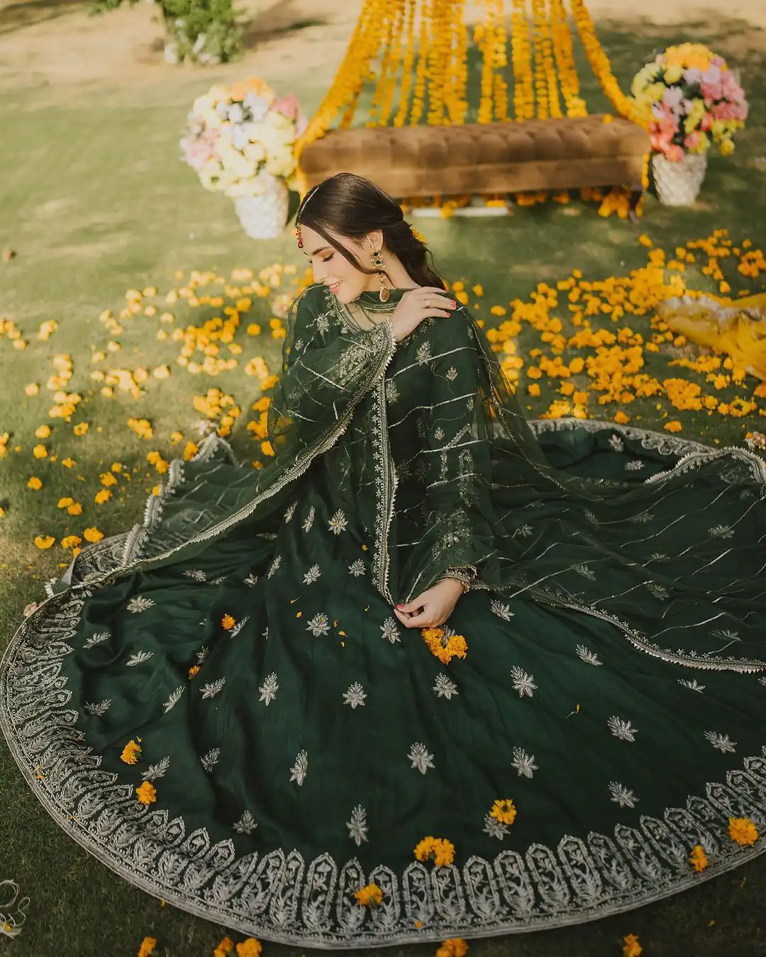 NSR 808 Green Color Chinnon Silk Embroidery Sequence Sharara Suit Casual, Wedding, Party, Festive, Events Etc. Expected Delivery 4-6 Working Days @2049/- | Jump Suits, Salwar suit, Designer Suits, Casual Suits, Creative suits, Palazzo Suits, Party Wear Suits, Patiala Suits, Straight Suits