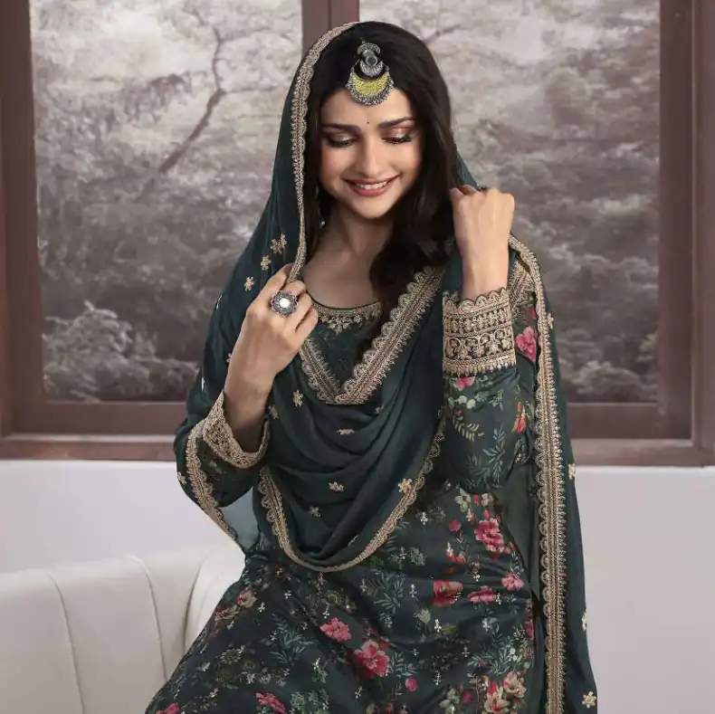 FC Swara 65586 Green Color Vichitra Digital Print Embroidery Salwar Suit Wedding, Party, Festive events, etc.  Expected Delivery  4-6 Working Days @2699 | Jump Suits, Salwar suit, Designer Suits, Casual Suits, Creative suits, Palazzo Suits, Party Wear Suits, Patiala Suits, Straight Suits
