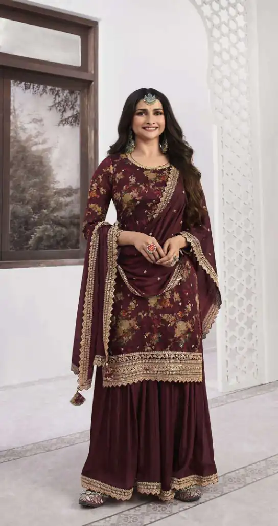 FC Swara 65585 Maroon Color Vichitra Digital Print Embroidery Salwar Suit Wedding, Party, Festive events, etc.  Expected Delivery  4-6 Working Days @2699/- | Jump Suits, Salwar suit, Designer Suits, Casual Suits, Creative suits, Palazzo Suits, Party Wear Suits, Patiala Suits, Straight Suits