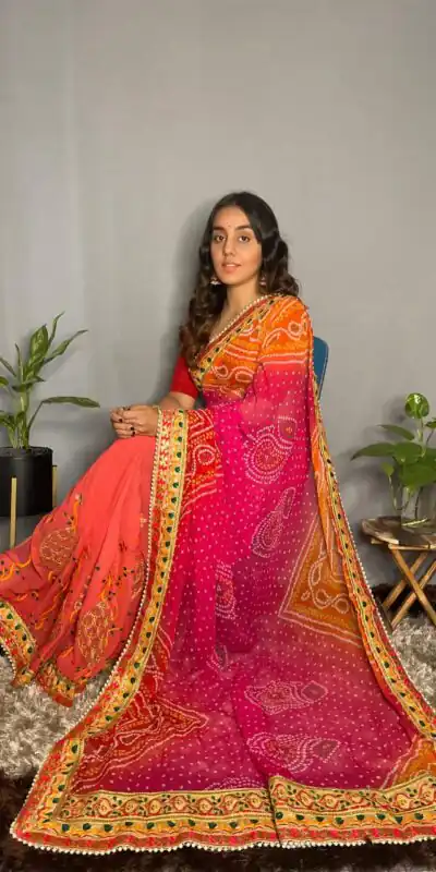 RANGILA Kavya Orange Color Chiffon Material Double Shaded Saree Casual, Party Wear, Wedding, Events, Etc. Expected Delivery 4-6 Working Days 1799/- | Sarees, Bollywood Sarees, Creative Sarees, Designer Sarees, Embroidered Sarees, Ethnic Saree, Modern Digital sarees, Party Wear Sarees