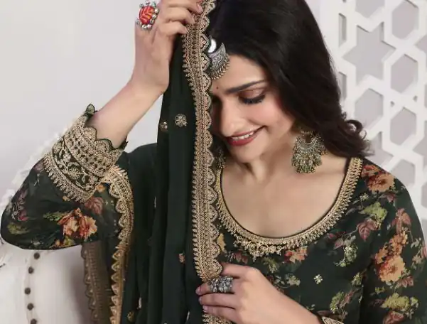 FC Swara 65582 Stone Green Color Vichitra Digital Print Embroidery Salwar Suit Wedding, Party, Festive events, etc.  Expected Delivery  4-6 Working Days @2699 | Jump Suits, Salwar suit, Designer Suits, Casual Suits, Creative suits, Palazzo Suits, Party Wear Suits, Patiala Suits, Straight Suits