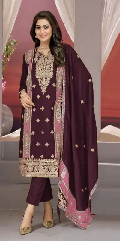 FC MARIA 1072 Wine Color Vichitra Embroidery Codding Sequence Salwar Suit Wedding, Party, Festive events, etc.  Expected Delivery  4-6 Working Days @2149/- | Salwar suit, Designer Suits, Casual Suits, Creative suits, Palazzo Suits, Party Wear Suits, Patiala Suits, Straight Suits