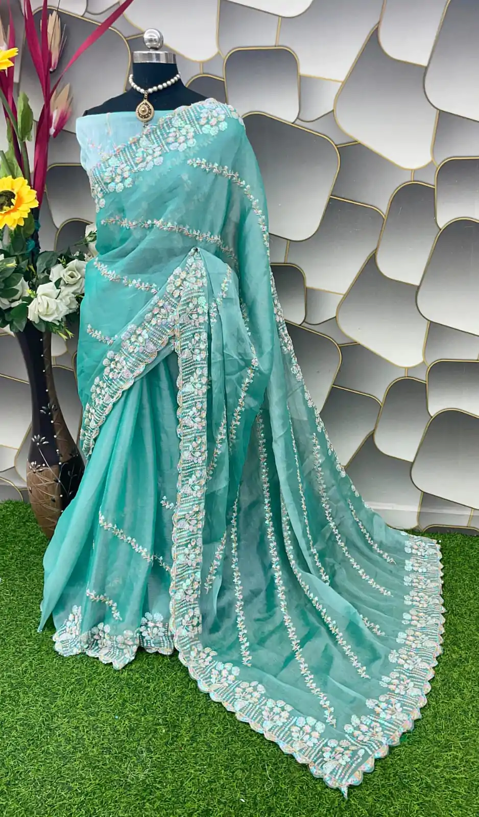 SC 289 Blue Color Jimi Choo Silk Beautiful Embroidery Saree , Party Wear, Events, Festivals Expected Delivery 4-6 Working Days 1999/- | Sarees, Bollywood Sarees, Creative Sarees, Designer Sarees, Embroidered Sarees, Ethnic Saree, Modern Digital sarees, Party Wear Sarees