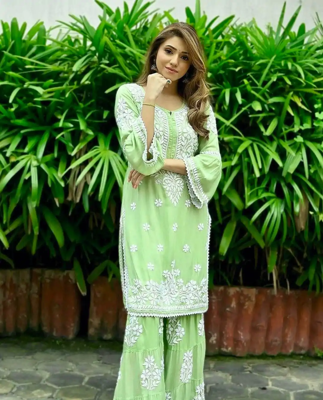 AD 160 Green Color Rayon Chicken Keri Embroidery Sharara Suit Casual, Wedding, Party, Festive, Events Etc. Expected Delivery 4-6 Working Days @1849/- | Jump Suits, Salwar suit, Designer Suits, Casual Suits, Creative suits, Palazzo Suits, Party Wear Suits, Patiala Suits, Straight Suits