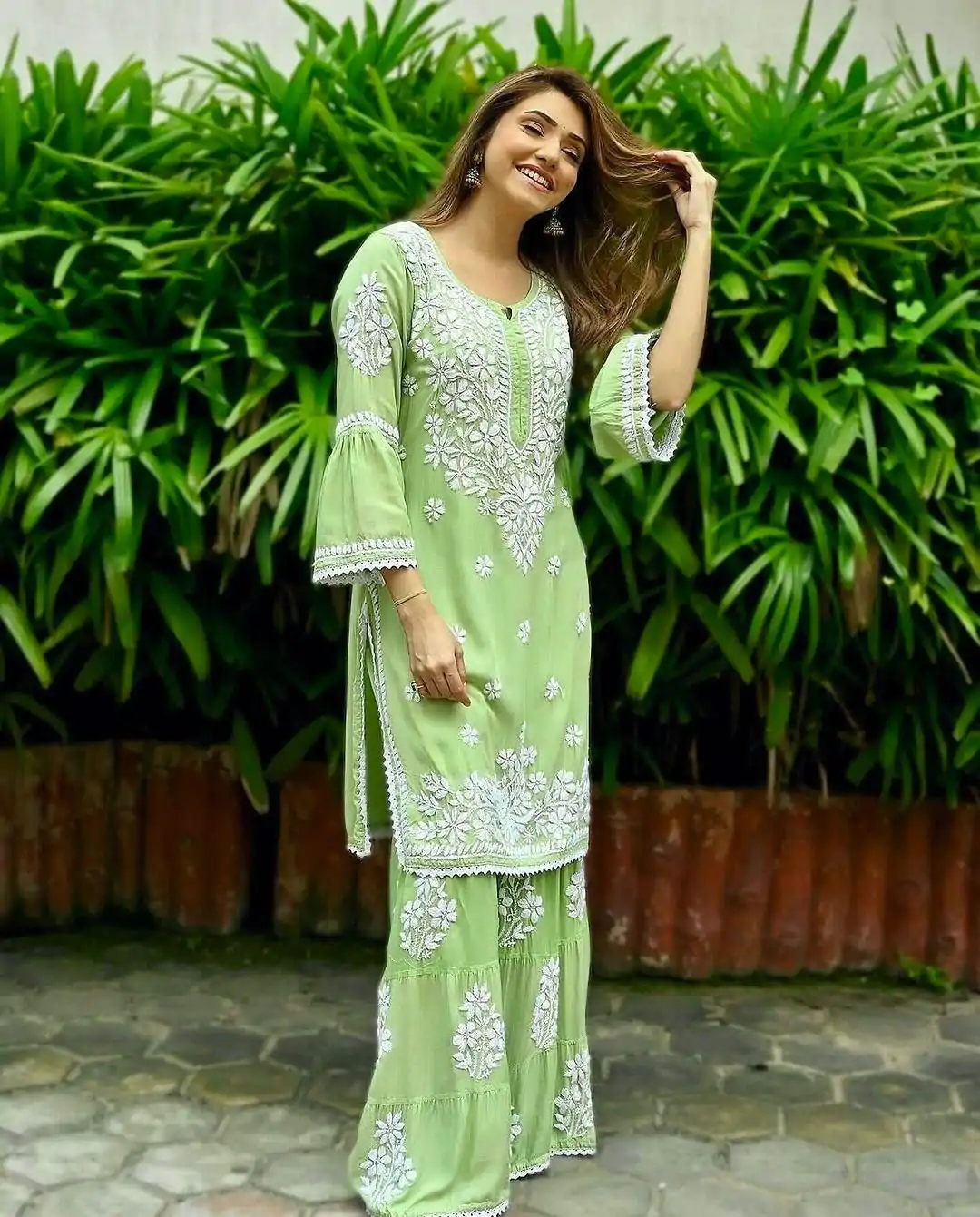 AD 160 Green Color Rayon Chicken Keri Embroidery Sharara Suit Casual, Wedding, Party, Festive, Events Etc. Expected Delivery 4-6 Working Days @1849/- | Jump Suits, Salwar suit, Designer Suits, Casual Suits, Creative suits, Palazzo Suits, Party Wear Suits, Patiala Suits, Straight Suits