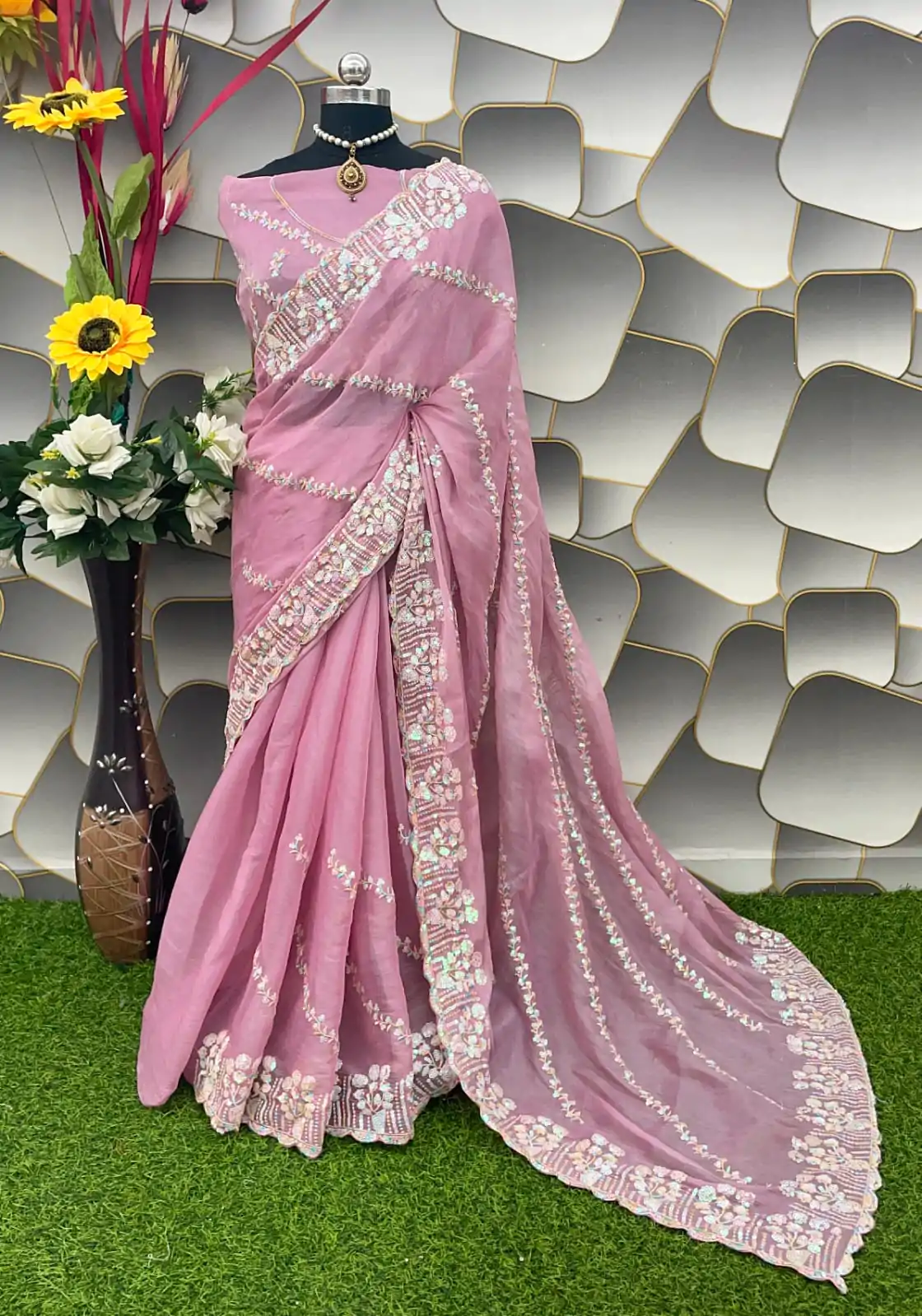 SC 289 Light Pink Color Jimi Choo Silk Beautiful Embroidery Saree , Party Wear, Events, Festivals Expected Delivery 4-6 Working Days 1999/- | Sarees, Bollywood Sarees, Creative Sarees, Designer Sarees, Embroidered Sarees, Ethnic Saree, Modern Digital sarees, Party Wear Sarees